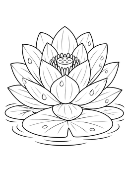 Free printable Blooming Lotus On Serene Water coloring page