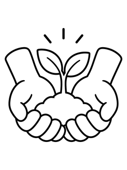 Free printable Hands Holding A Growing Sprout coloring page