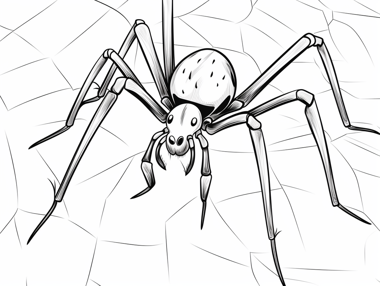 Entangled In A Black Widow Web - Coloring Page