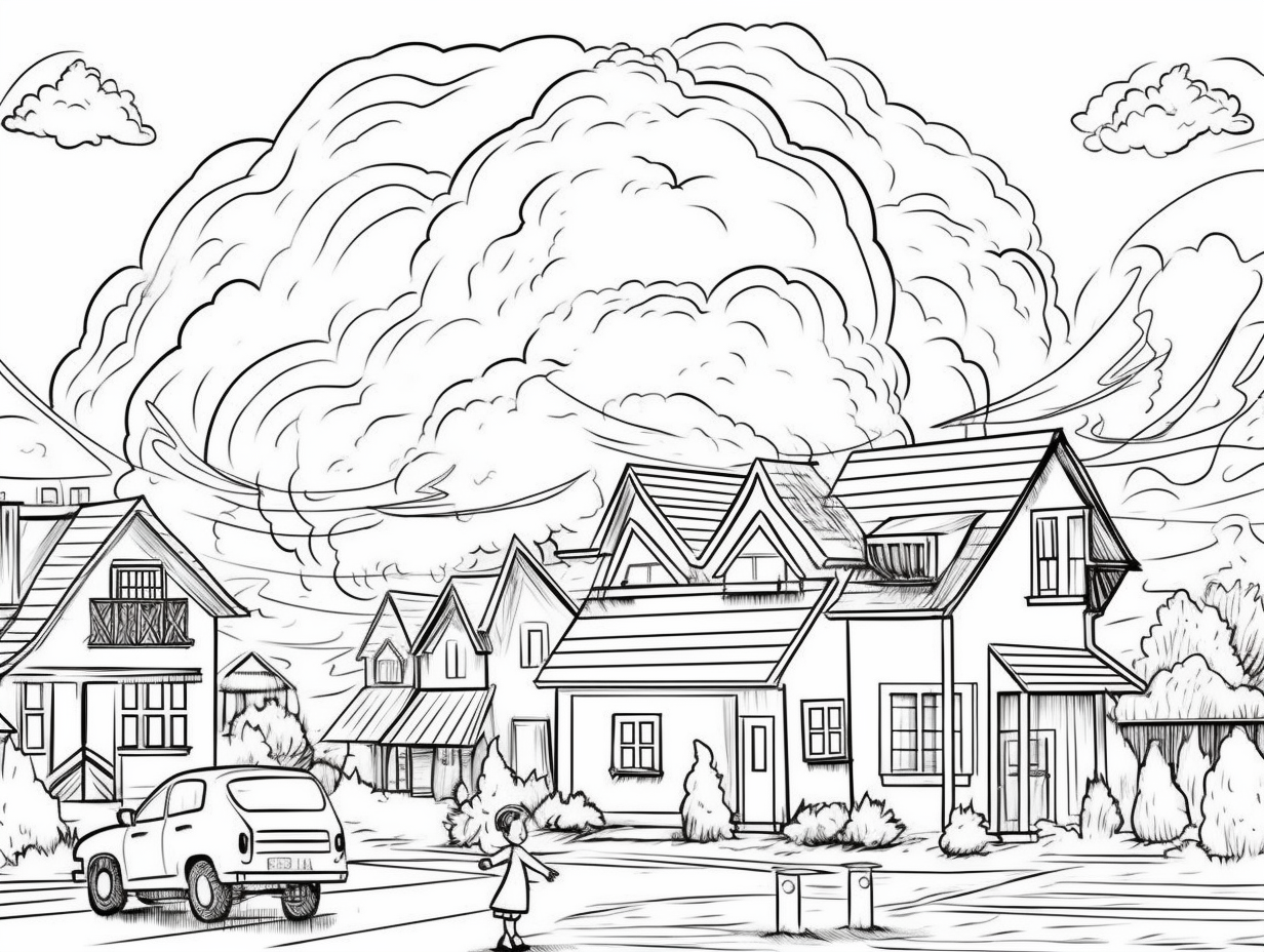 Entertaining Natural Disaster Coloring Coloring Page