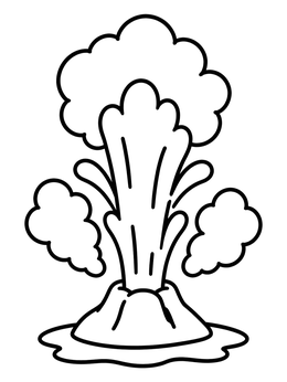 Free printable Erupting Yellowstone Geyser coloring page