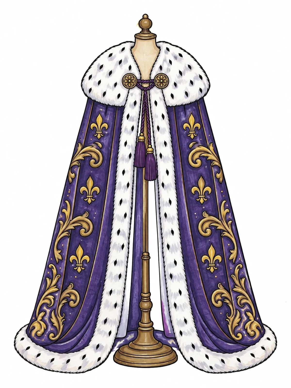 Colored example of the Royal Robe On Display Stand coloring page