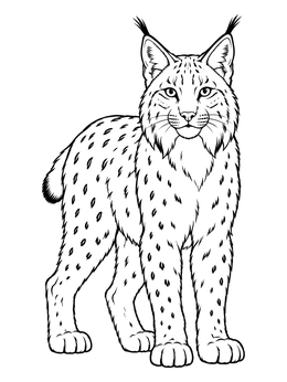 Free printable Standing Eurasian Lynx coloring page