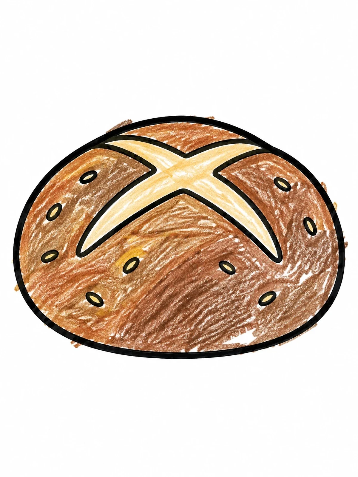 Colored example of the Traditional Estonian Rye Bread Loaf coloring page