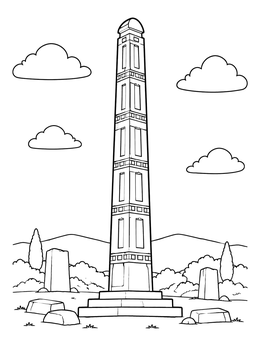 Free printable Ancient Obelisk Of Aksum coloring page