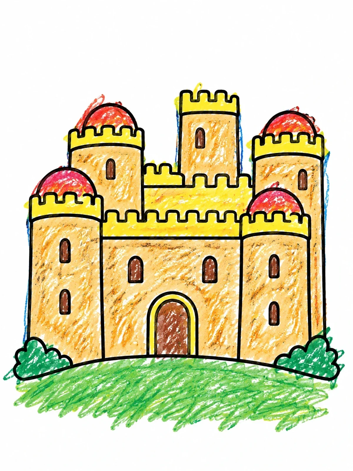 Colored example of the Historic Gondar Fortress Castle coloring page