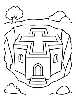 Free printable Lalibela Rock Church Of Saint George coloring page