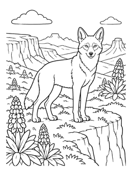 Free printable Ethiopian Wolf In Simien Mountains coloring page