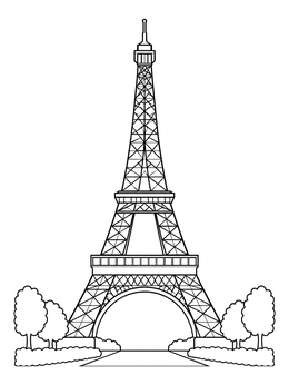 Free printable Eiffel Tower In Paris coloring page