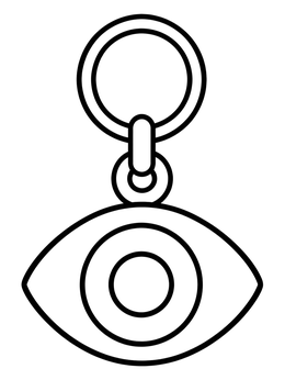 Free printable Evil Eye Charm Keychain coloring page