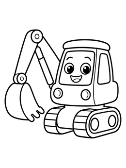 Free printable Happy Cartoon Digger With Face coloring page