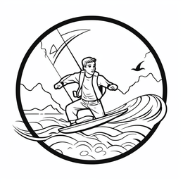 Free printable Exciting Kite Surfing Adventure coloring page