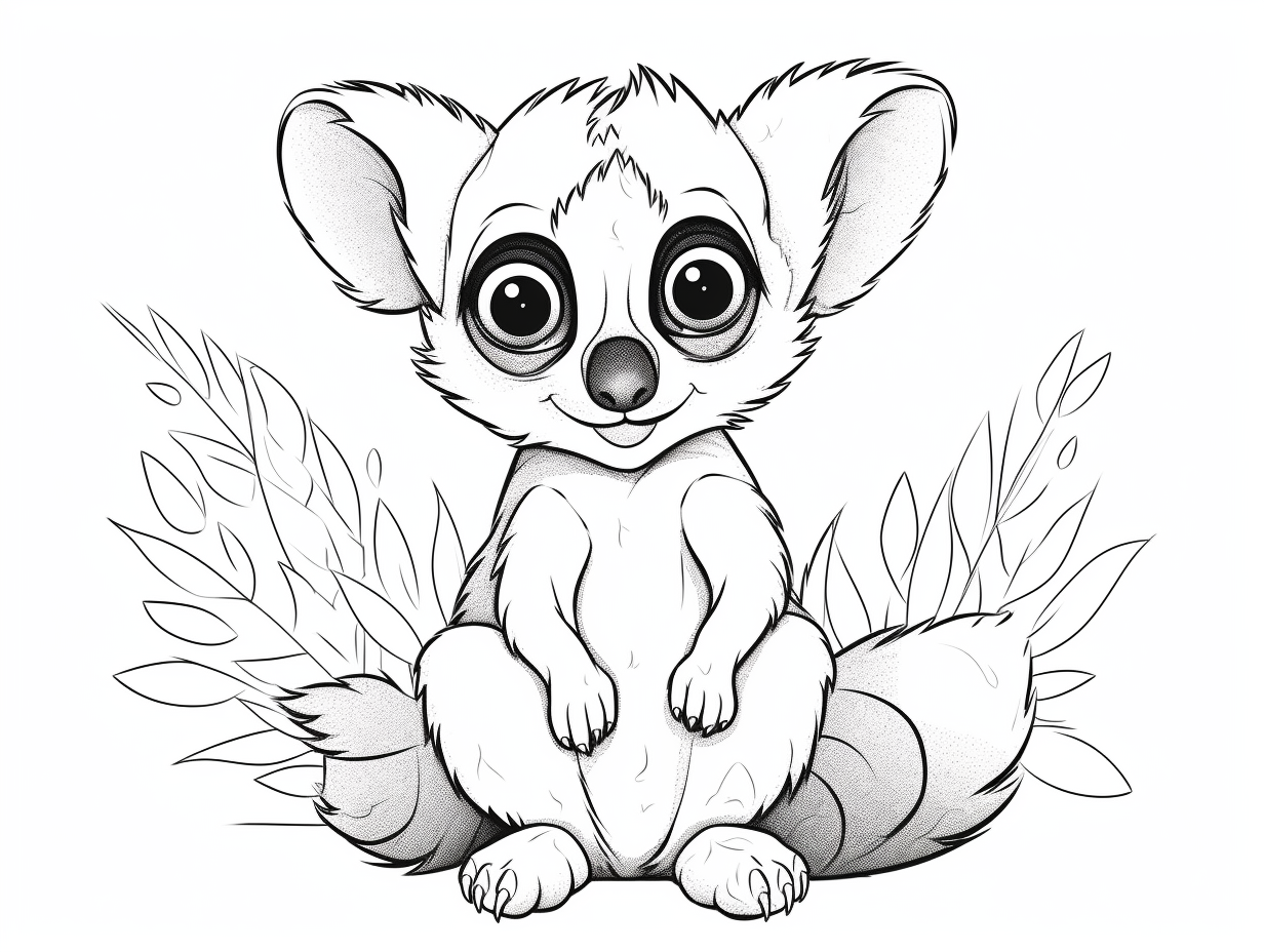 Exciting Lemur Coloring Sheet - Coloring Page