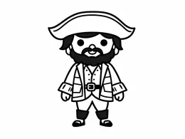 Pirate: Little Bearded Captain In Hat
