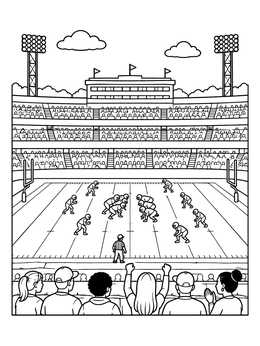 Free printable Exciting Stadium Football Match coloring page
