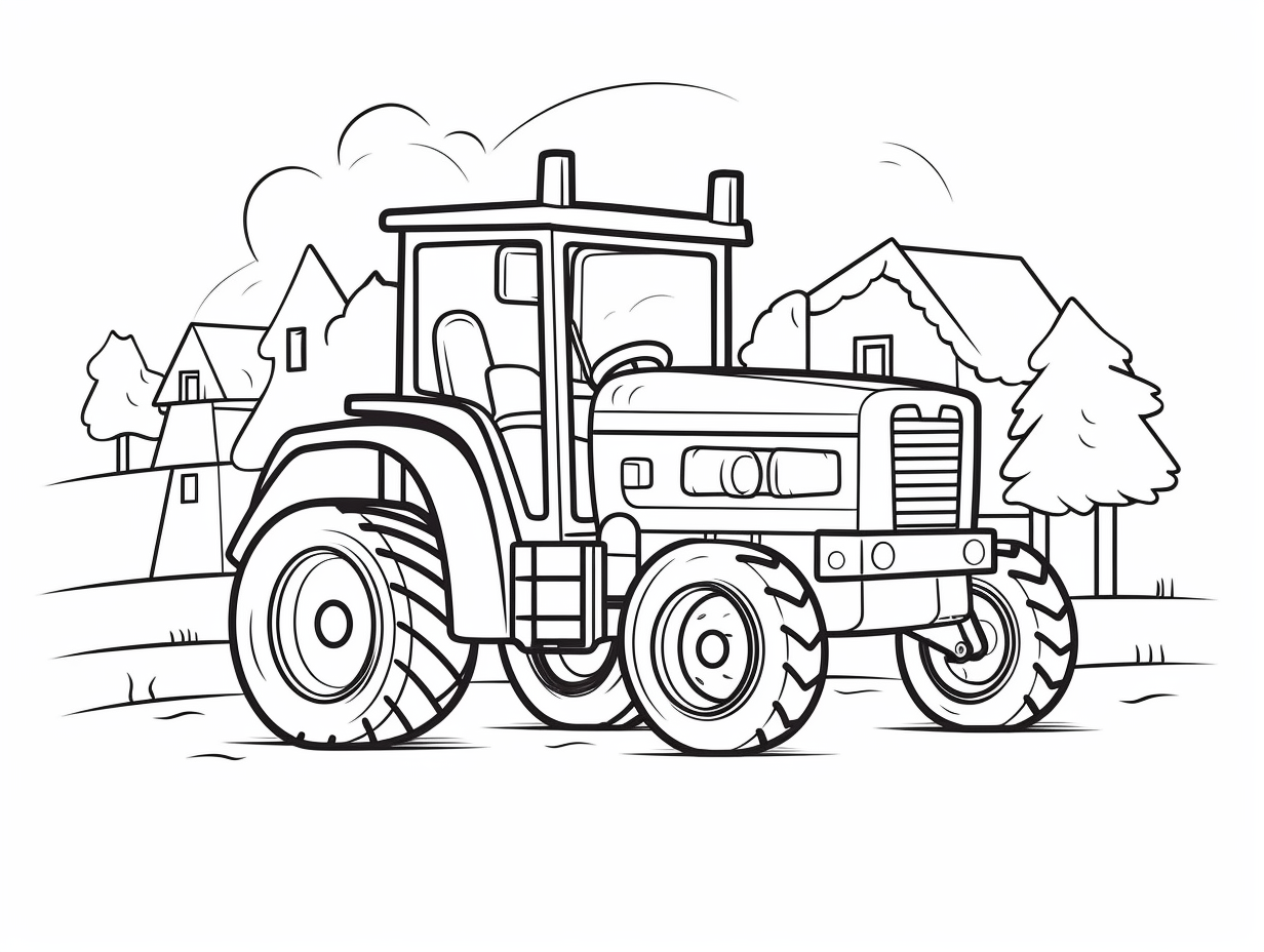 Exciting Tractor Coloring Activity - Coloring Page
