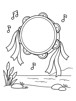 Free printable Miriam's Festive Celebration Tambourine coloring page