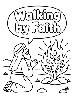 Free printable Moses And The Burning Bush coloring page