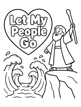 Free printable Moses Parting The Red Sea coloring page