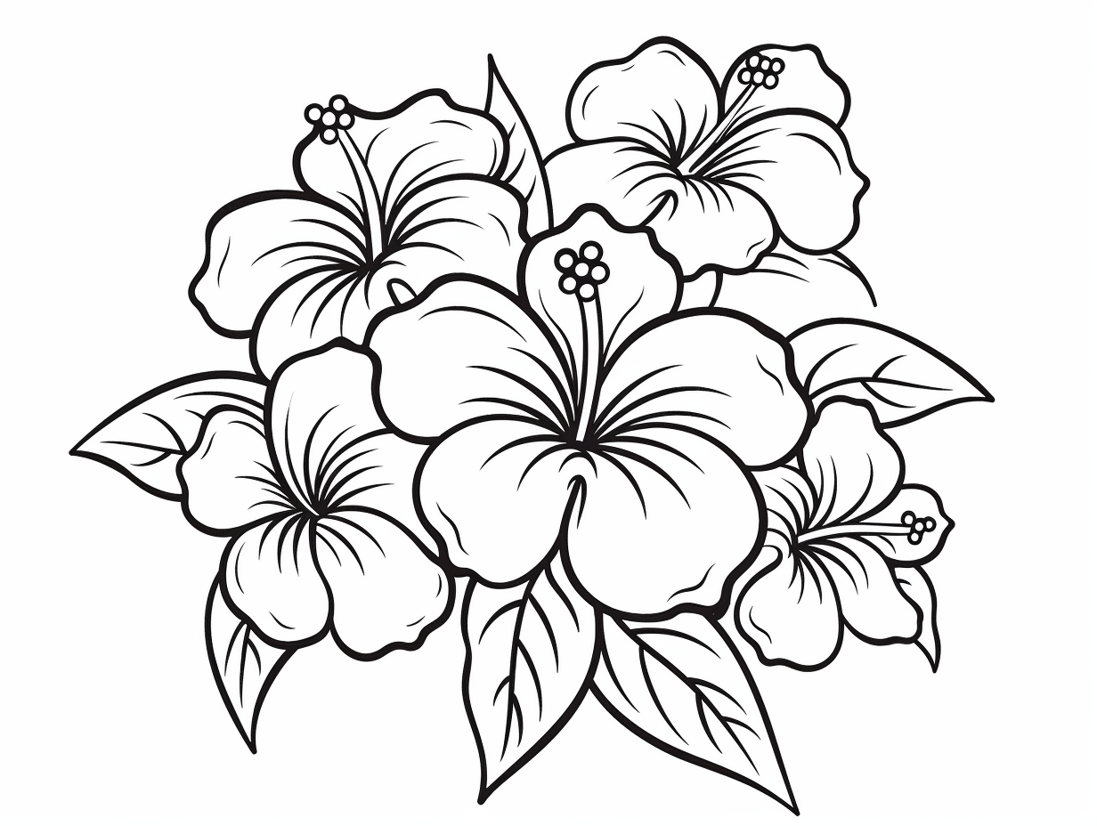 Hawaiian Flowers To Color