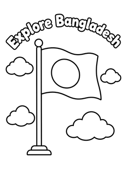 Free printable Explore Bangladesh Flag And Clouds coloring page