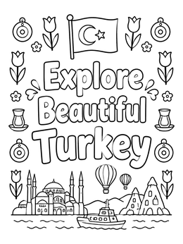 Free printable Explore Beautiful Turkey Symbols And Landmarks coloring page