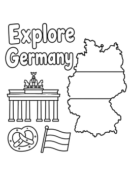 Free printable Explore Germany Map And Symbols coloring page