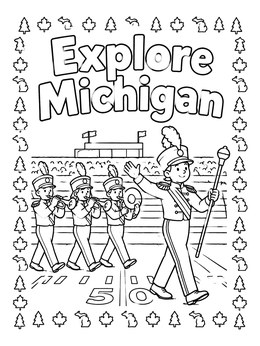 Free printable Explore Michigan Marching Band coloring page