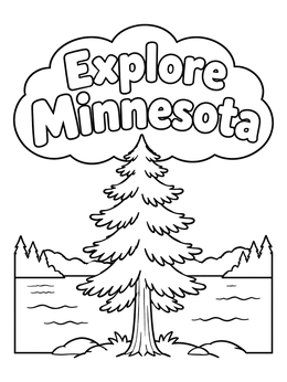 Free printable Explore Minnesota Pine By Lake coloring page