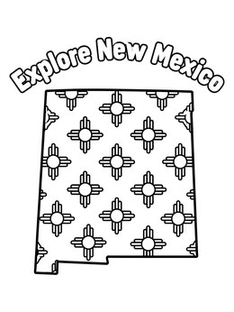 Free printable Explore New Mexico State Map coloring page
