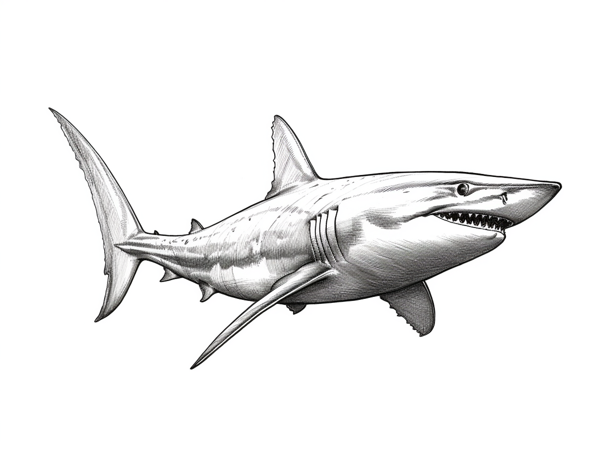 Explore The Depths With Mako Shark Coloring - Coloring Page