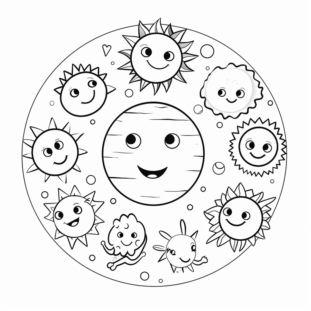 Explore The Universe With Colors - Coloring Page