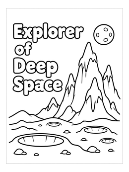 Free printable Explorer Of Deep Space Pluto Landscape coloring page