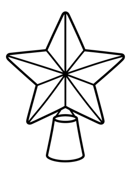 Free printable Faceted Christmas Tree Star Topper coloring page