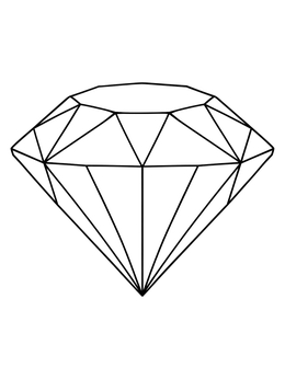 Free printable Faceted Cut Diamond Gemstone coloring page