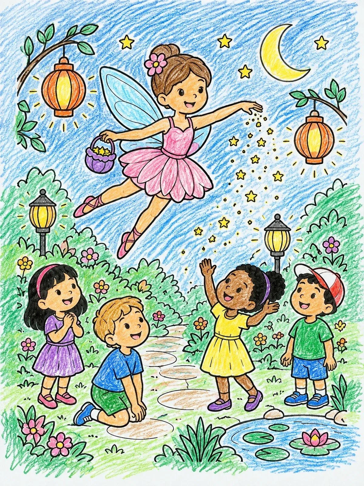Colored example of the Fairy Ballerina In Night Garden coloring page