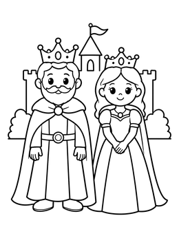 Free printable Fairytale King And Queen By Castle coloring page