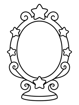 Free printable Fairytale Star Mirror Frame coloring page
