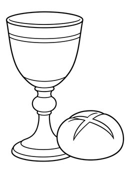 Free printable Communion Chalice And Bread coloring page