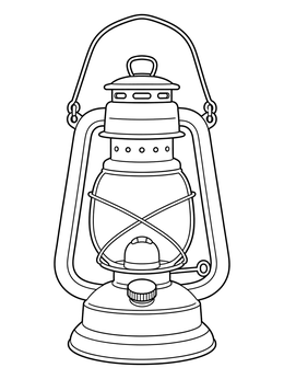Free printable Vintage Kerosene Lantern Outline coloring page