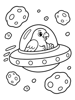 Free printable Falcon Flying A Spaceship coloring page