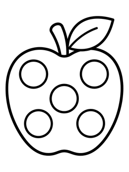 Free printable Fall Apple Dot Marker Outline coloring page