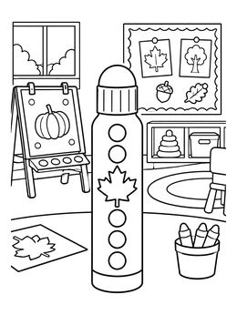 Free printable Playroom With Fall Dot Marker coloring page