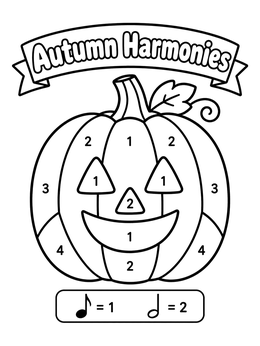 Free printable Autumn Harmonies Musical Pumpkin coloring page