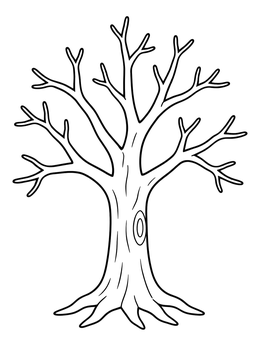 Free printable Bare Autumn Tree Trunk coloring page