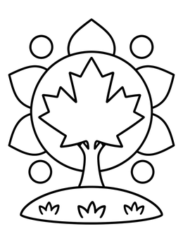 Free printable Geometric Maple Autumn Tree coloring page