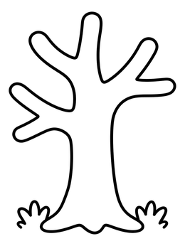 Free printable Simple Bare Autumn Tree Trunk coloring page