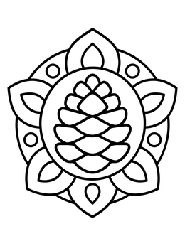 Free printable Decorative Autumn Pinecone Mandala coloring page