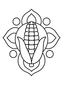 Free printable Flint Corn Autumn Mandala coloring page