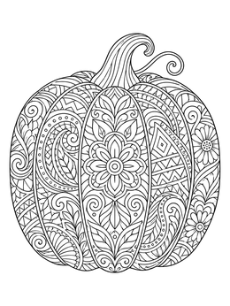 Free printable Intricate Mandala Pattern Pumpkin coloring page